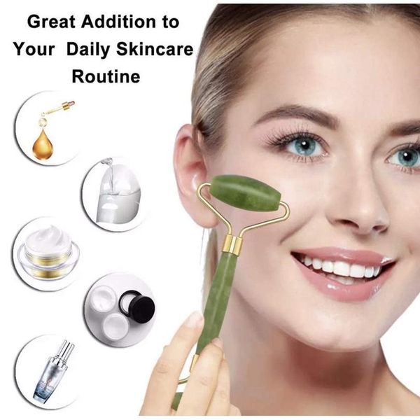 

jade roller scraping set skin masr with eye mask anti-aging 100% natural jade face neck beauty cycle to lose weight jllfne