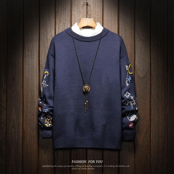 

winter men's new large size japanese casual standard design fashion pullover, White;black