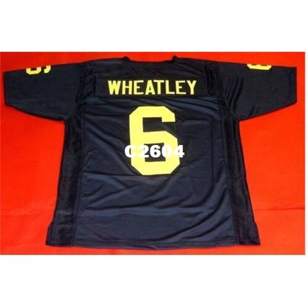 

2604 custom #6 tyrone wheatley custom michigan wolverines college jersey size s-4xl or custom any name or number jersey, Black