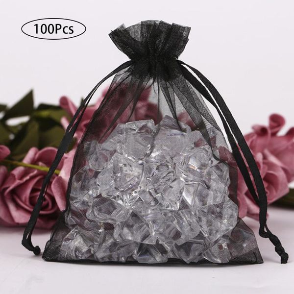 

gift wrap 100pcs/lot multi-colors 10 x 15cm jewelry packing drawable organza bags wedding birthday candy & pouches