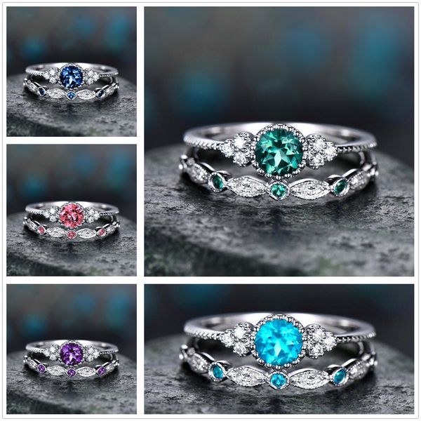

fashion women artificial zircon rings simple charms with rhinestone jewelry pretty gifts decoration ing, Silver