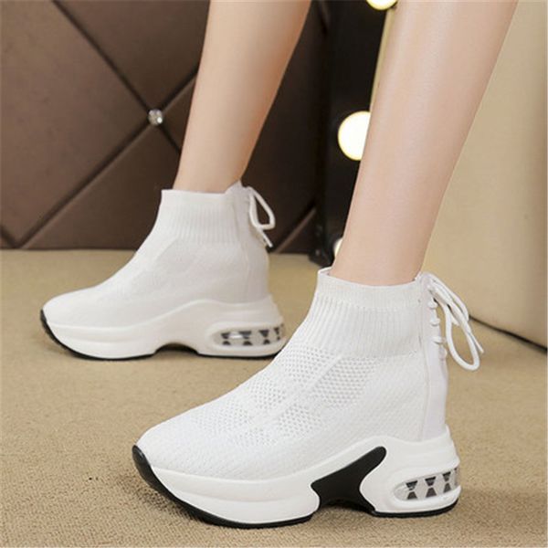 

female 2021 new autumn sneakers increased by nine inches thick soles women's comfortable chunky shoes 34-40 lnnb, Black