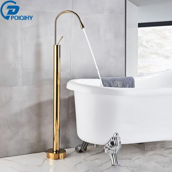 

poiqihy золотой ванной кран single level free standing ванна душ набор креативный напольные clawfoot ванна кран set cold hot bbyjom