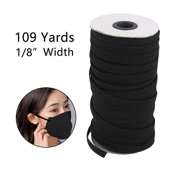 

black white 109 yards length diy braided elastic band cord knit band sewing 5mm widely used for masks