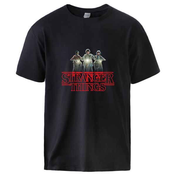 

stranger things mens high school tshirt short sleeve fashion casual loose summer black sport hooded sweatshirt hoodie men t shirt