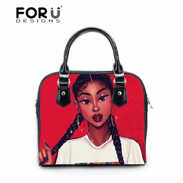 

forudesigns pu leather shoulder handbags women african girls print handle bag ladies luxury crossbody bags females handbag
