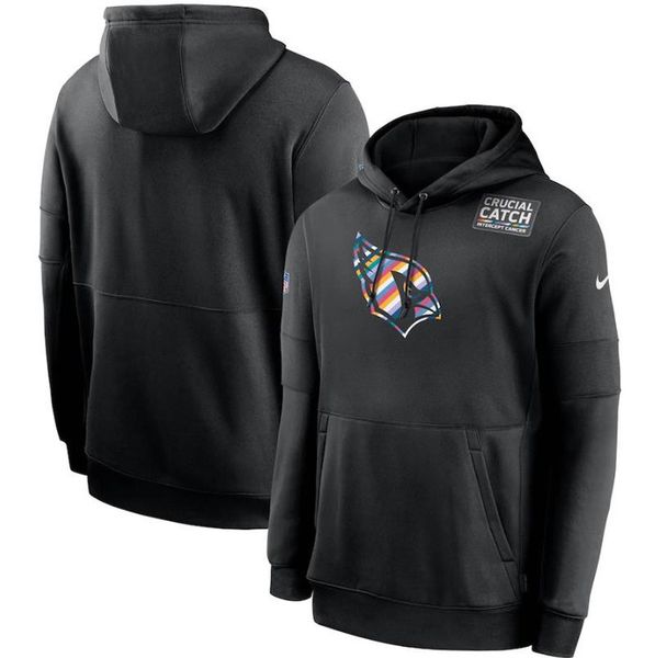 

arizona cardinals men ladies youth 2020 crucial catch sideline performance pullover football hoodie black