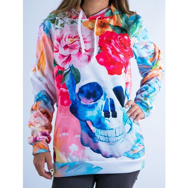 

td8006 горячих продавать hoodie цифрового черепа 3d цифровой печать толстовка для мужчин и женщин gic06, Black