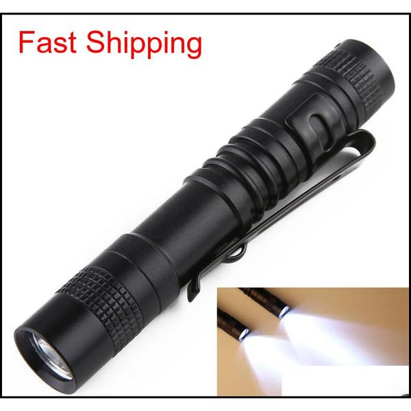 

led strong light flashlight pens shape electric torch waterproof flashlights pen lamp clasp clip outdoor portable 6 1py e2 f8eoe