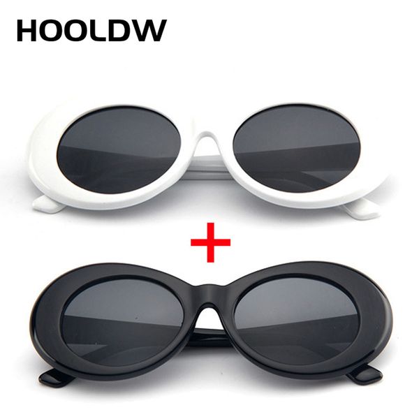 

2pcs/lot clout goggle kurt cobain sunglasses men women vintage oval round sun glasses fashion ladies uv400 eyewear gafas de sol, White;black