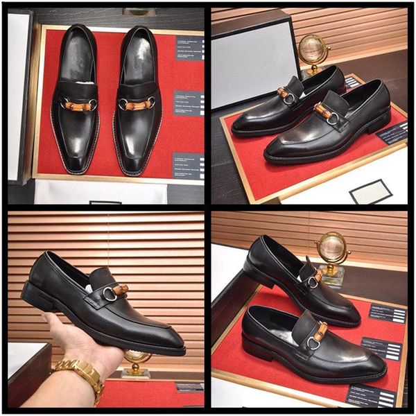 

c2 2020 luxury genuine leather designer men formal shoes pointed toe cow leather derby luxury men dress shoes size 45 11, Black