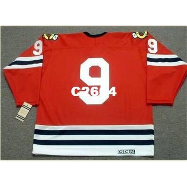 

mens #9 bobby hull chicago blackhawks 1963 ccm vintage retro hockey jersey or custom any name or number retro jersey, Black