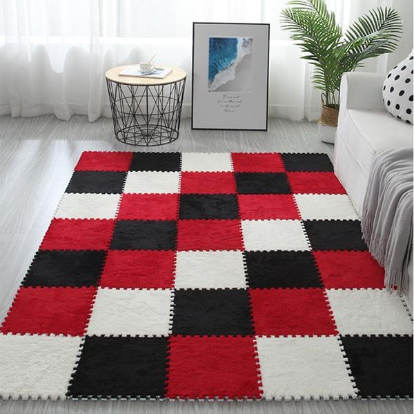 

sale 30*30cm carpet living room bedroom childrens soft carpet mosaic stitching magic collage puzzle baby mat1
