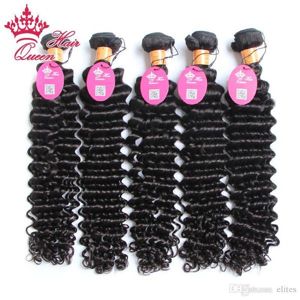 

queen hair indian culy virgin hair 8"- 28" indian deep wave human hair extension quality can be dyed dhl ing, Black