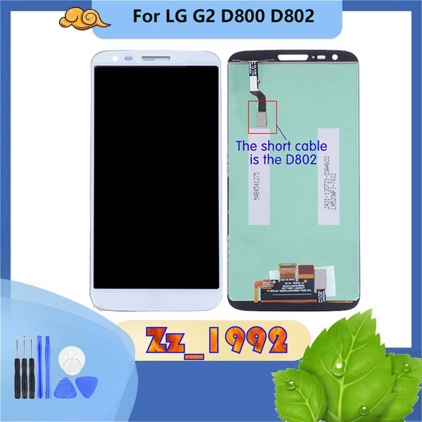 

5.2" original for lg g2 d800 d802 lcd touch screen digitizer assembly with frame replacement black white with gifts