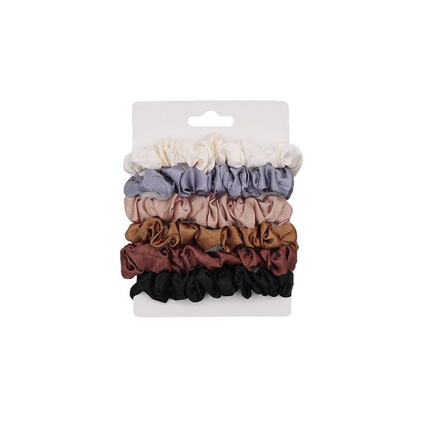 

6pcs/set scrunchie satin hairbands solid color hair ties for women shiny stretch ponytail holders hair accessories girl headband q bbyntp