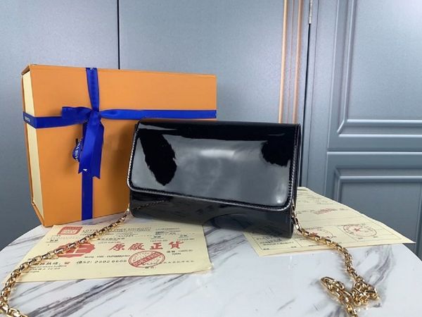 

designer high-quality wallets women's wallets internal zipper accessories metal chain short m94336, Red;black