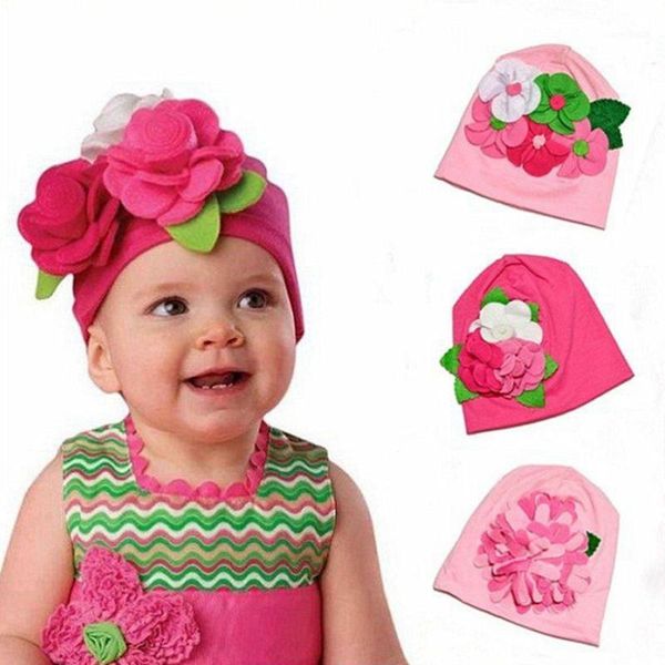 

new baby cotton solid color flower hat spring and autumn children's hat winter soft crochet newborn baby urinal cap warm1, Slivery;white