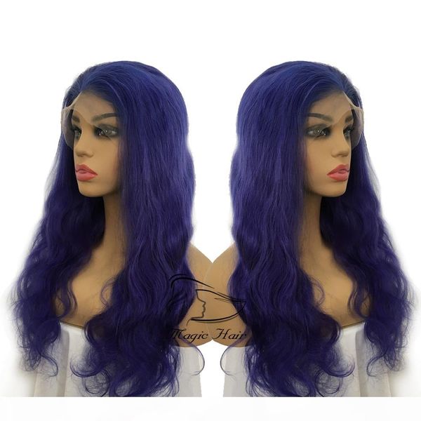 

full lace human hair wigs purple color natural wave brazilian virgin human hair lace front wig with baby hair glueless, Black;brown