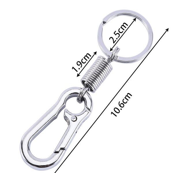 

spring keychain stainless steel gourd buckle carabiner keychain retractable waist belt clip keyring anti-lost buckle qyltdl