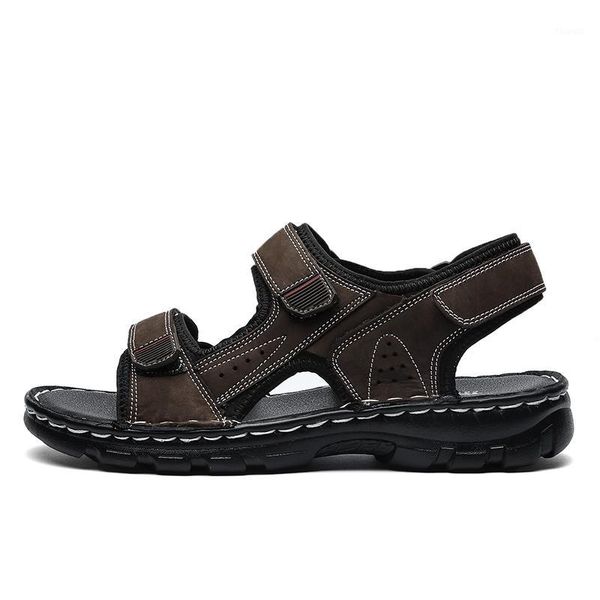

leather slip outdoor sandles sandalhas wooden male slide roman summer gladiator sneaker massage shoes 2020 on 39 rubber men s1, Black