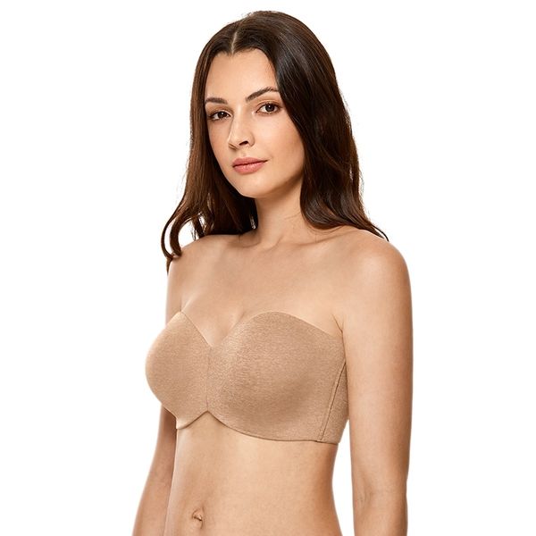 

women's full coverage non-padded underwire minimizer support multitway strapless bra y200415, Red;black