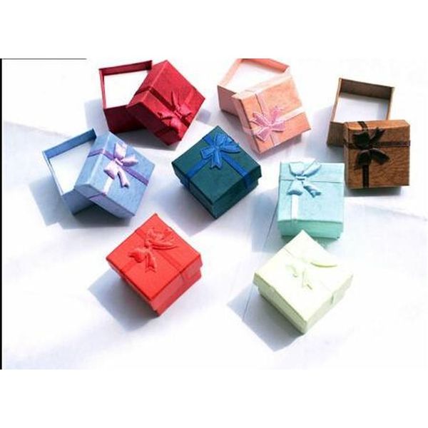 

wholesale- wholesale 24pc/lot size4*4*3cm 10 colors,jewelry display paper ring earrings gift box velvet ring box ring storage tray