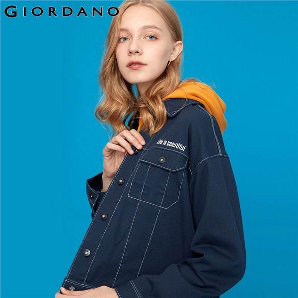 

giordano women cargo jacket button front embroidery chamarras de mujer solid side vents kurtki damskie 05379748, Black;brown