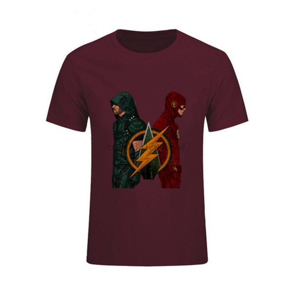 

2018 creative design the flash &amp arrow group t shirt men flarrow combination t shirt summer clothes sport hooded sweatshirt hoodie