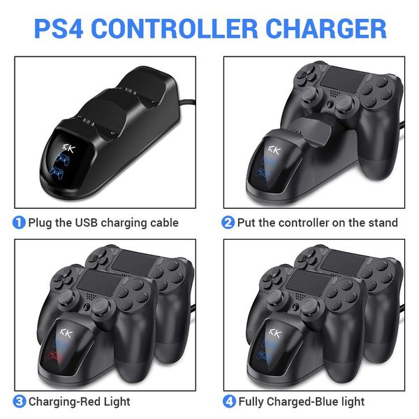 

k ishako для ps4 контроллер зарядного устройства dualshock 4 ps4 контроллер usb зарядное устройство для док playstation 4 зарядка игры jllec