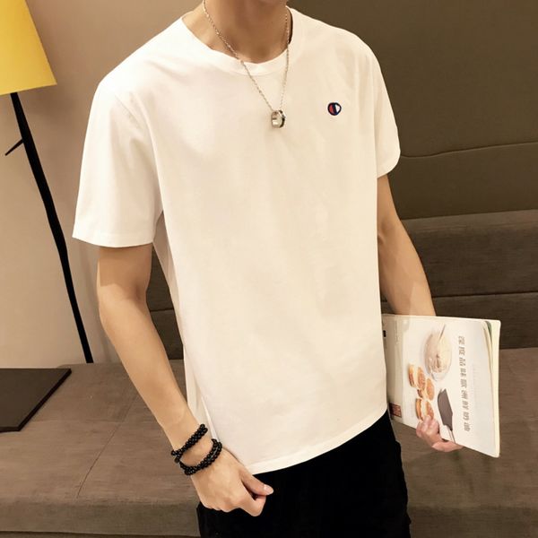 

short sleeve t-shirt men's half sleeve loose fashion ins net red champion knitwear clothing knitwear men's fashion brand clothes q, Blue