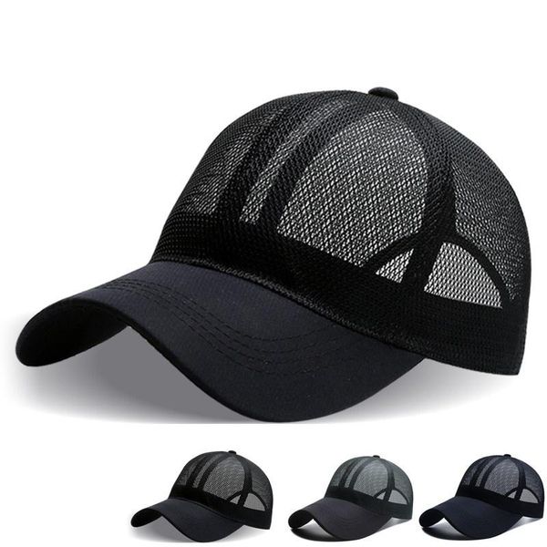 

sports breathable mesh men's baseball caps sun hat outdoor running baseball cap for women men cool holiday hat, Black;white