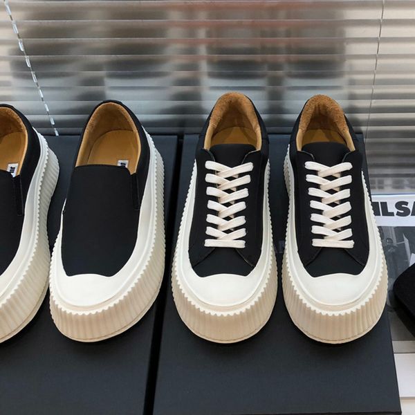 

germany jil brand sander platform shoe spring vintage boots calfskin leather shoes luxurys designers shoes retro sneakers women trainers, Black