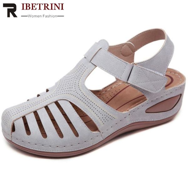 

ribetrini ретро женский летний сандалии круглый toe hook петля низкий каблук марка отдых сандалии женщин мода офиса обувь женщина, Black