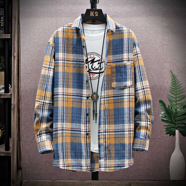 

2021 spring men's breathable cotton long sleeve plaid casual slim shirt, White;black