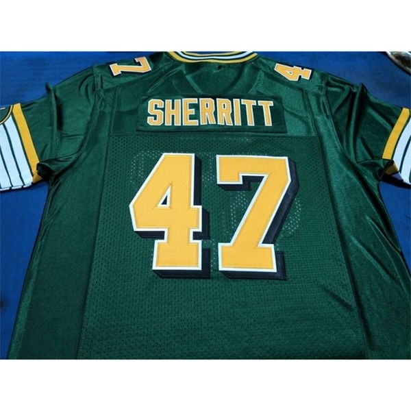 

custom 123 youth women vintage edmonton eskimos #47 j.c. sherritt football jersey size s-4xl or custom any name or number jersey, Black