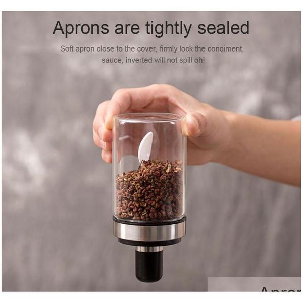 

2pcs glass airtight jar spice containers bottle connt salt pepper seasoning storage bottle spice jars po jllmfa bdedome