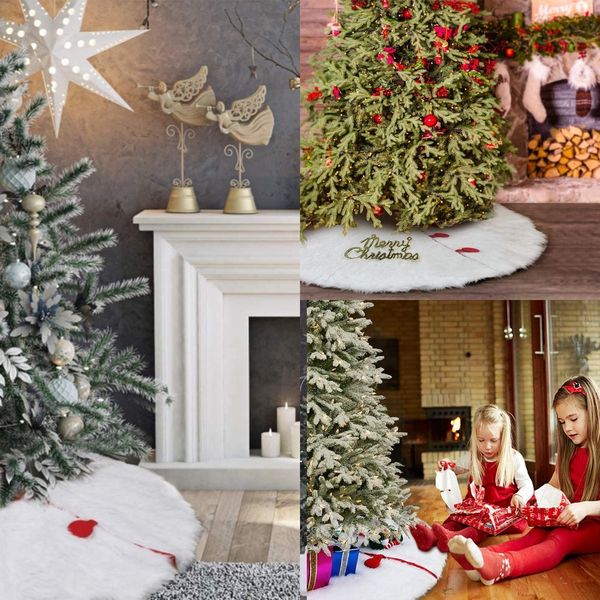 

xojia mat white pad white long-haired 4u27g 78cm 120cm christmas plush tree skirt christmas tree mat skirt