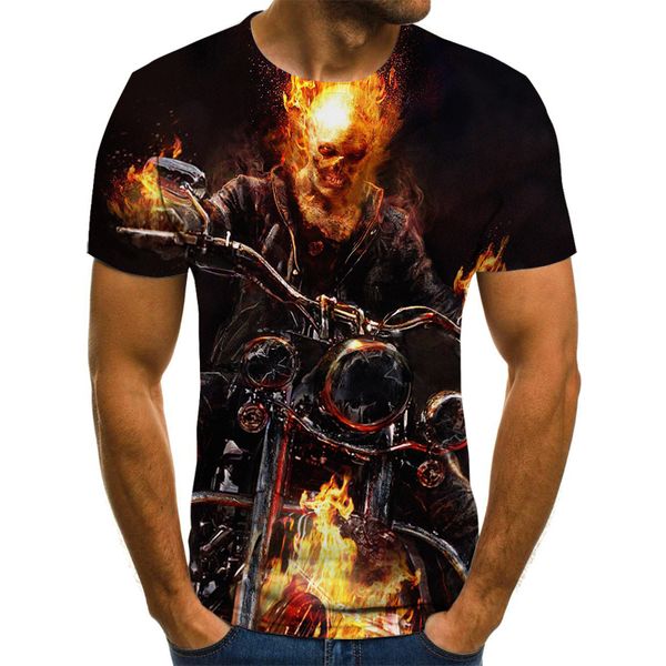 

skull ghost knight cool 3d skull print rock fire skull 3d print shirts plus size funny aesthetic men clothing