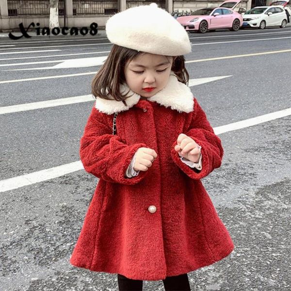 

jackets girls winter jacket coat kids lambswool parka toddler baby girl fall clothes children pearl button padded cotton outerwear 6 10, Blue;gray
