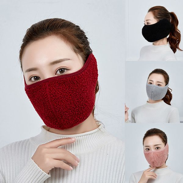 

1pc защита рта зима для пыли '2021earmuffs держите теплый цветок печати маска бархата mufp обертывая полоса езда