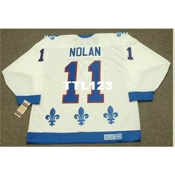 

121 #11 owen nolan quebec nordiques 1994 ccm vintage home hockey jersey or custom any name or number retro jersey, Black