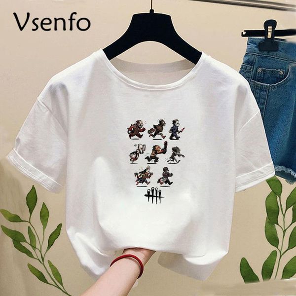 

game dead by daylight tshirt men and women t shirts casual o-neck short sleeve harajuku white clothing plus size