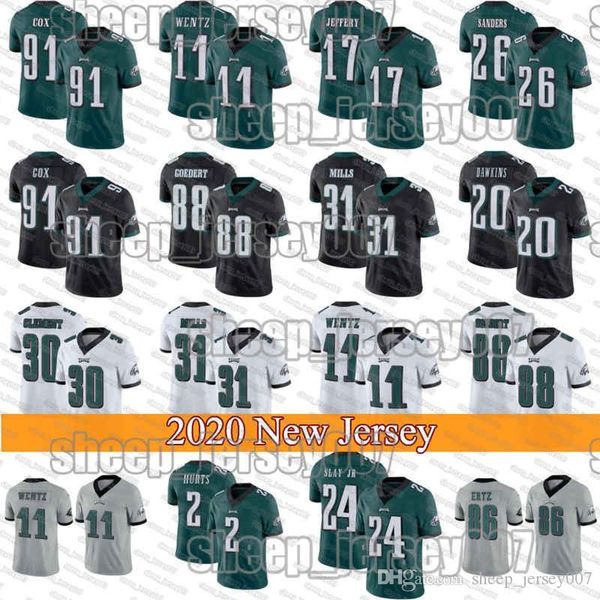 

philadelph darius slay jr 11 carson wentz jersey eagle desean jackson jj arcega whiteside miles sanders fletcher cox bria jerseys, Black;red