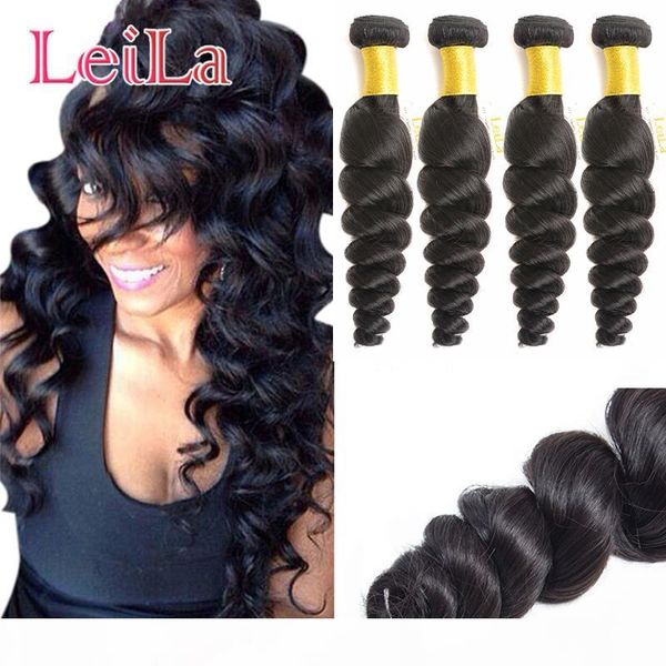 

indian virgin hair bundles 3 4 pcs lot 95-100g pcs 7a unprocessed human hair weaves loose wave virgin hair wefts natural black dhl