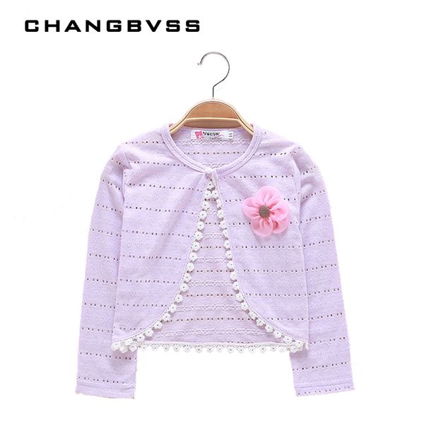 

thin cotton cardigan for girls full-sleeve girls cardigan 2-8t girl clothing sweaters summer knitting kids outer wear jacket lj200813, Blue