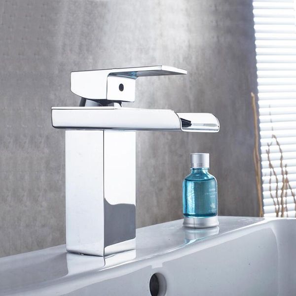 

chrome plated brass material deck mounted cold & water of wash basin tap1