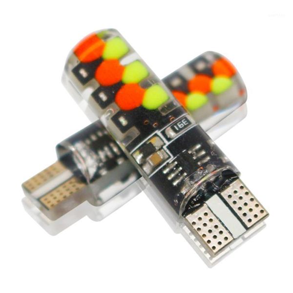 

2 x t10 cob silicone 12 smd remote control rgb led car dome reading light lamp reading lights white red amber blue #zer1