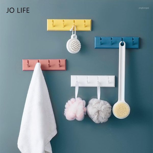 

jo life self adhesive wall mounted piano hook home punch-stick coat hat rack hanger bathroom accessories1