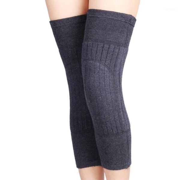 

protector thick faux wool knee support long old kneepads warm stockings winter1, Black;gray